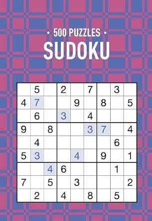 500 Puzzles Book - Sudoku - Blue & Red Geometric cover image