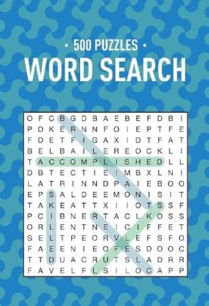 500 Puzzles Book - Word Search - Aqua & Blue Geometric cover image
